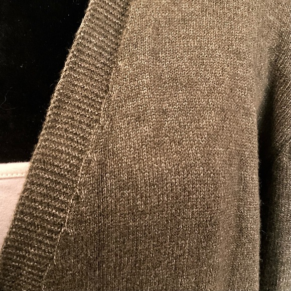 Wool Crossover Faux Wrap Sweater in Olive Green - Picture 10 of 10